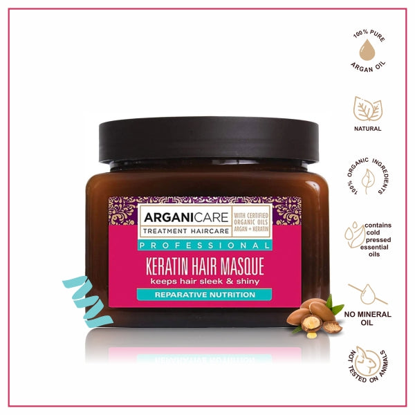 Arganicare Nourishing Keratin Hair Masque 500ml I Keratin Hair Masque I Keratin Hair Oil I Organic Shampoo I Organic Hair care I Organic Argan Oil I Arganicare India