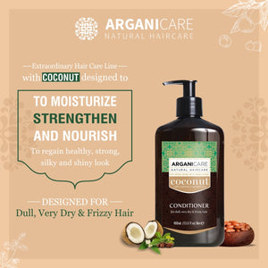 Arganicare Natural - Coconut - Anti-dandruff Combo Set (Shampoo & Conditioner) I Coconut Shampoo I Coconut Conditioner I Organic Shampoo I Organic Hair care I Organic Argan Oil I Arganicare India