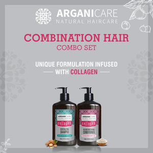 Arganicare Natural - Collagen - Combination Hair Combo Set (Shampoo & Conditioner) I Collagen Shampoo I Collagen Conditioner I Organic Shampoo I Organic Hair care I Organic Argan Oil I Arganicare India